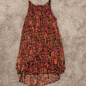 MSK Pink and Orange High Low Dress